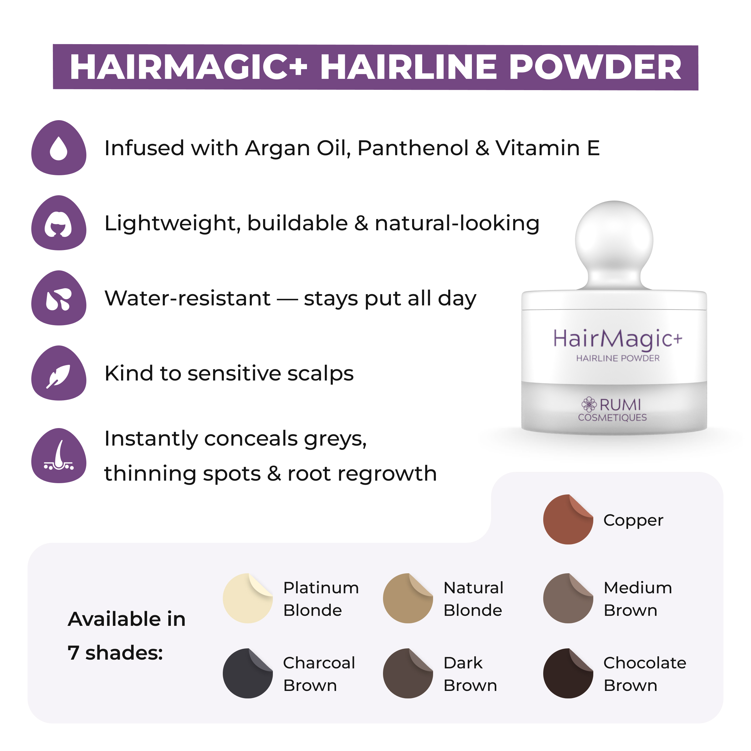 HairMagic+ Hairline Powder For Gray Roots